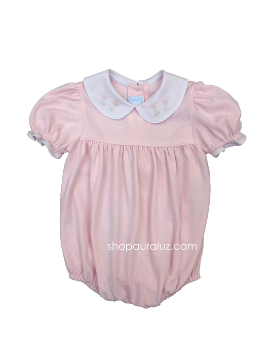 PINK BUBBLE WITH FLORAL COLLAR
