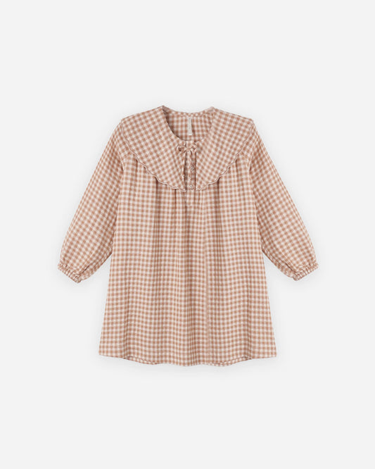 COLETTE MINI DRESS FAWN GINGHAM