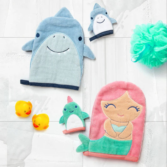 BATH MITT WITH FINGER PUPPET