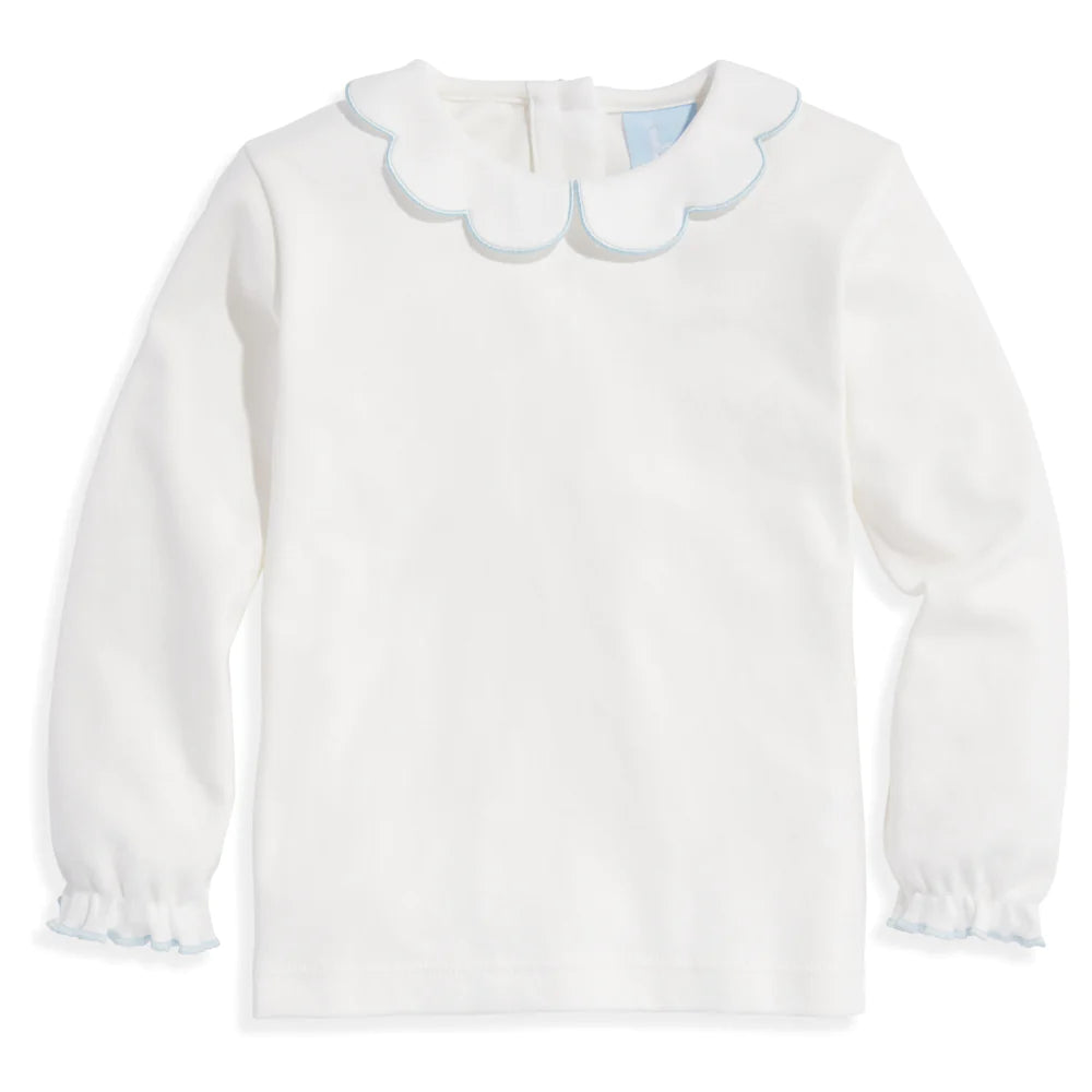 LS PIMA SCALLOP COLLAR TEE