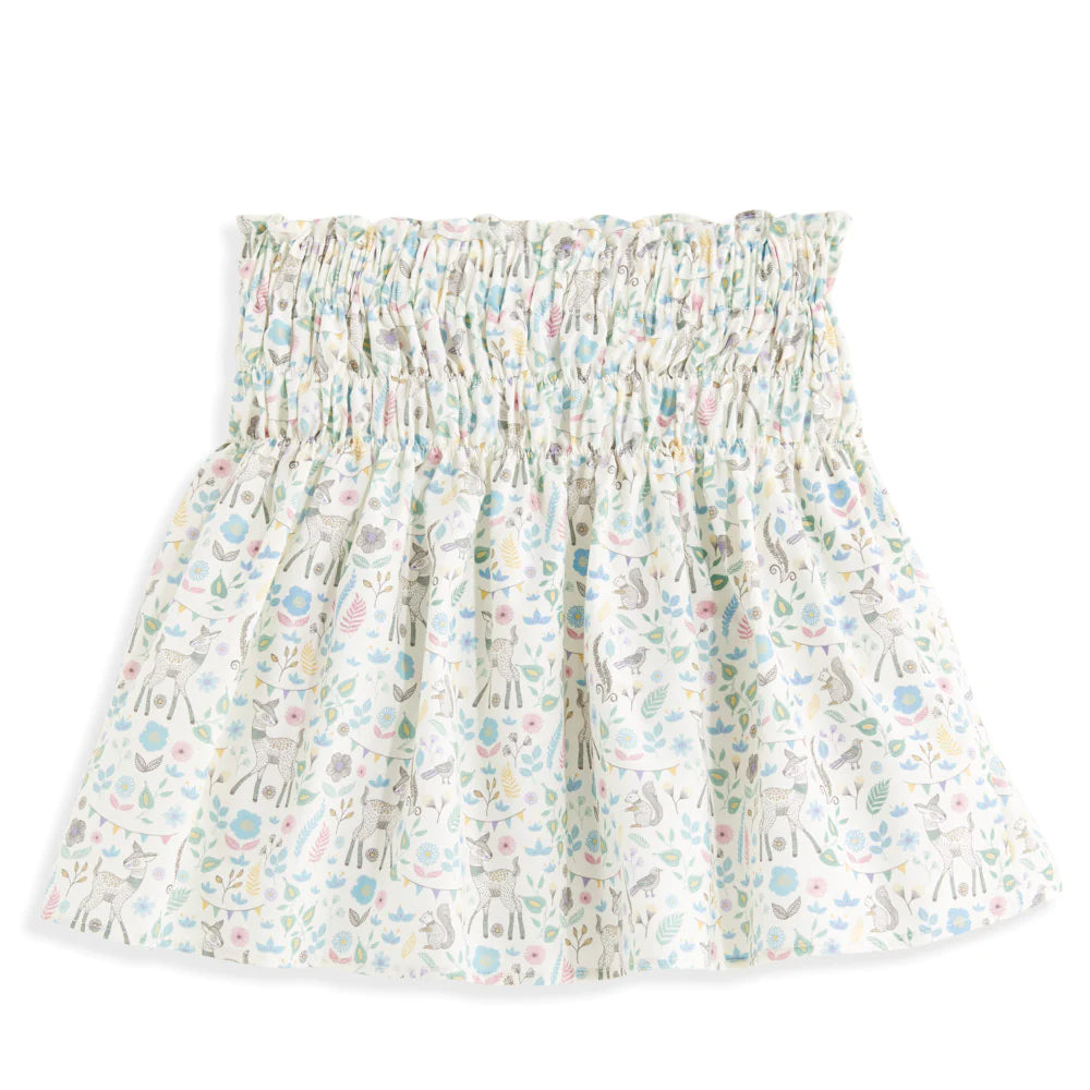 SMOCKED SKIRT FAWN