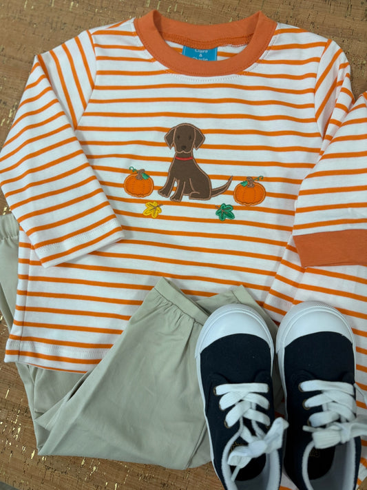 FALL PUPPY ORANGE SHIRT