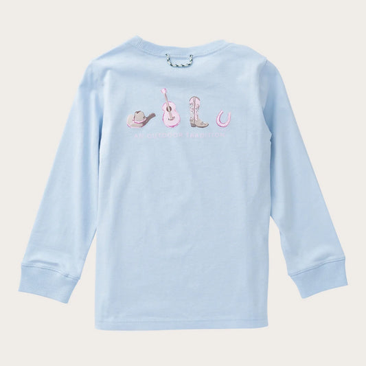 GIRLS LS TSHIRT CASHMERE BLUE
