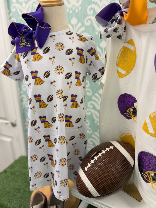PURPLE VARSITY SUSIE SWING DRESS