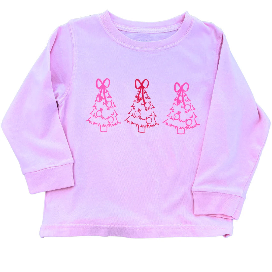 LS PINK CHRISTMAS TREE TRIO TEE