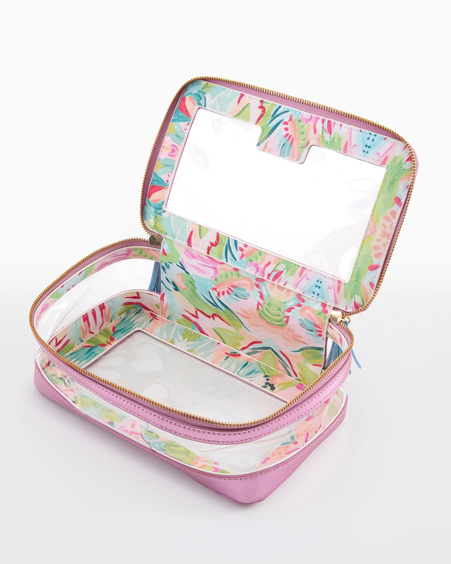 METALLIC LT PINK TILE STORAGE BAG