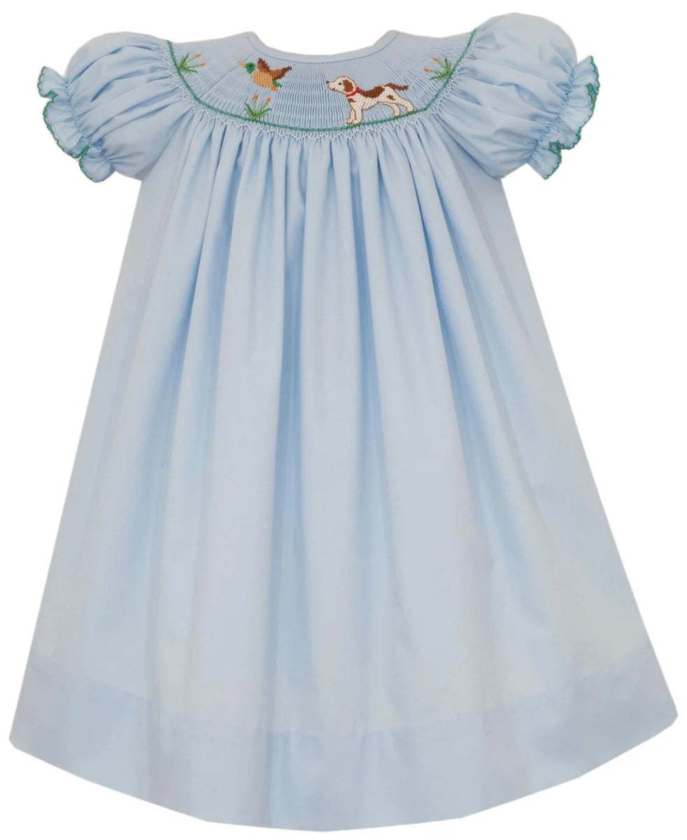HUNTING DOGS LT BLUE BISHOP DRESS