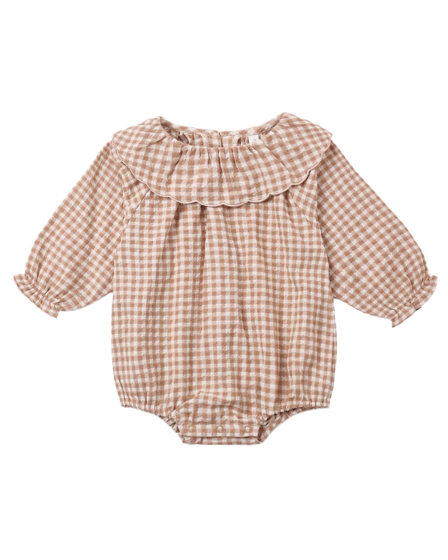 COLETTE ROMPER FAWN GINGHAM