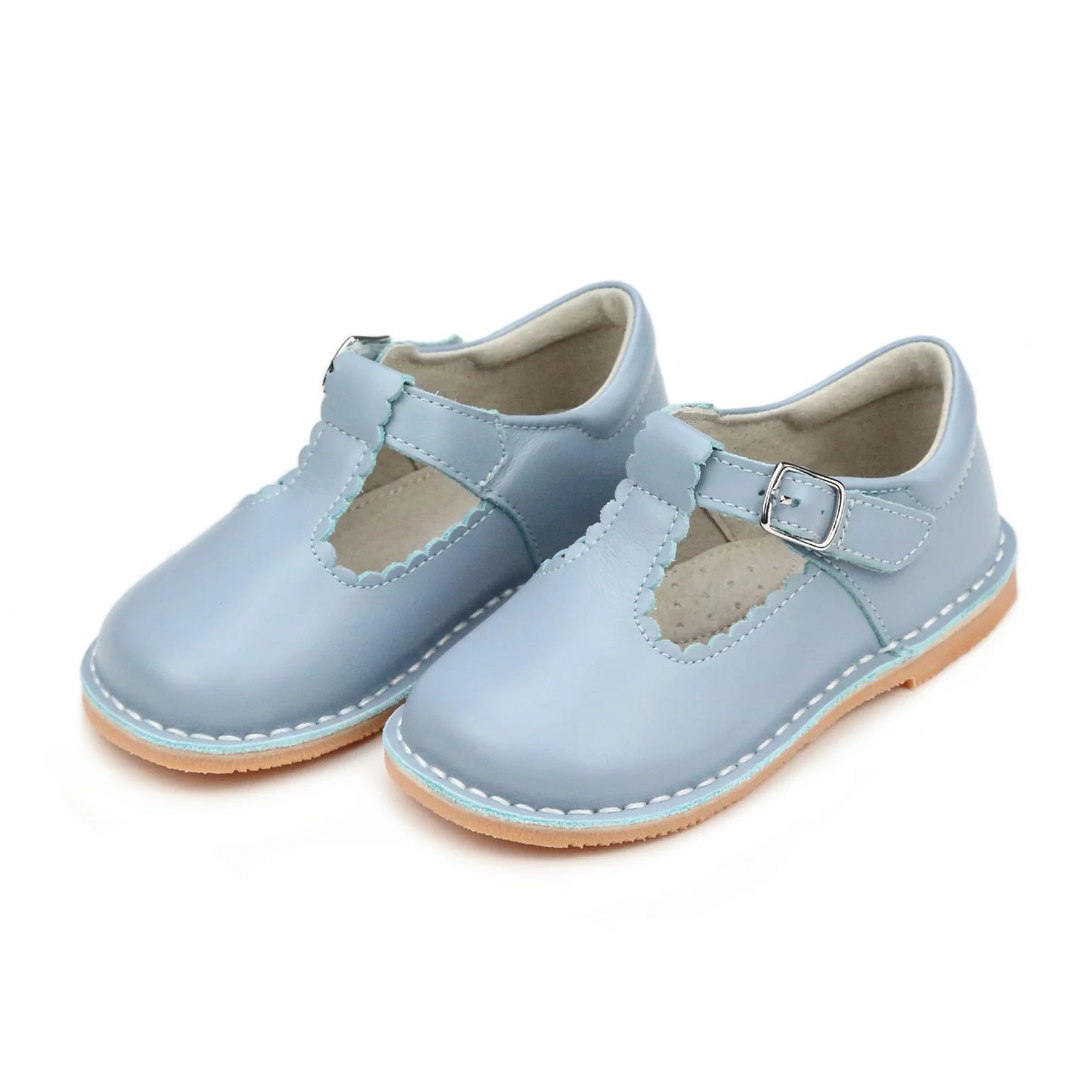 SELINA SCALLOPED TSTRAP DUSTY BLUE