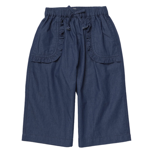 BAILEY RUFFLE PANT CHAMBRAY