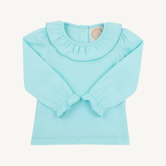 LS RAMONA RUFFLE SHIRT EDISTO EGG BLUE