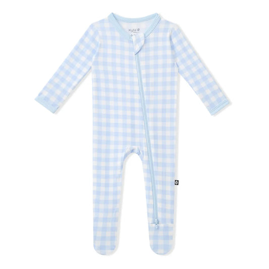 ZIPPER FOOTIE GINGHAM BREEZE