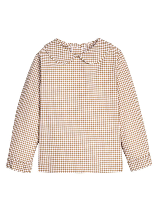 PETER PAN SHIRT KHAKI GINGHAM