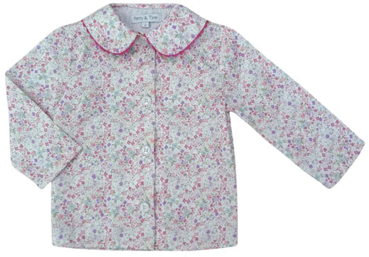 LS SOPHIE BLOUSE ASTER FLORAL HOT PINK