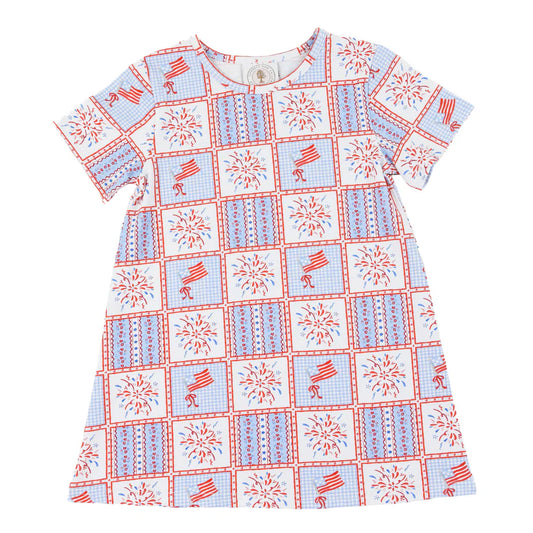 PATRIOTIC PATCHWORK SUSIE SWING DRESS