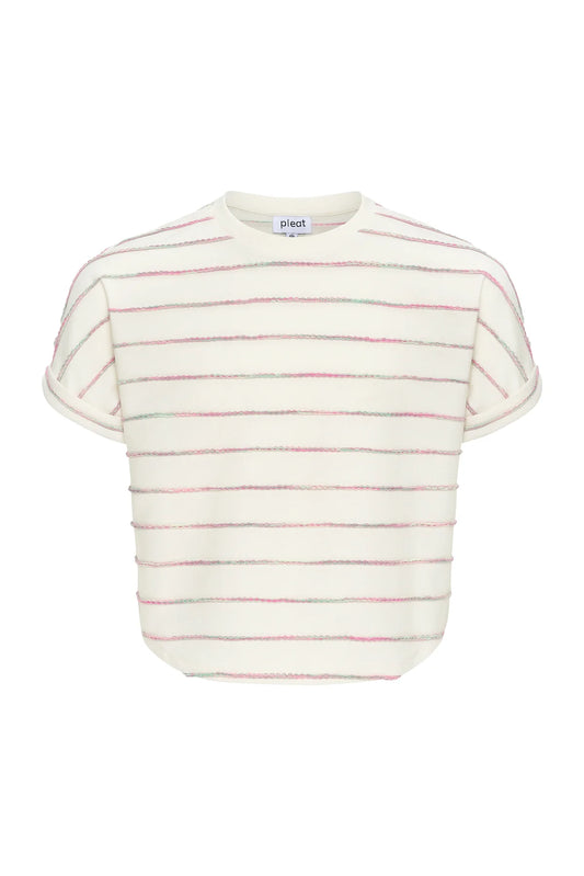 FRAN TOP GREEN/PINK STRIPE