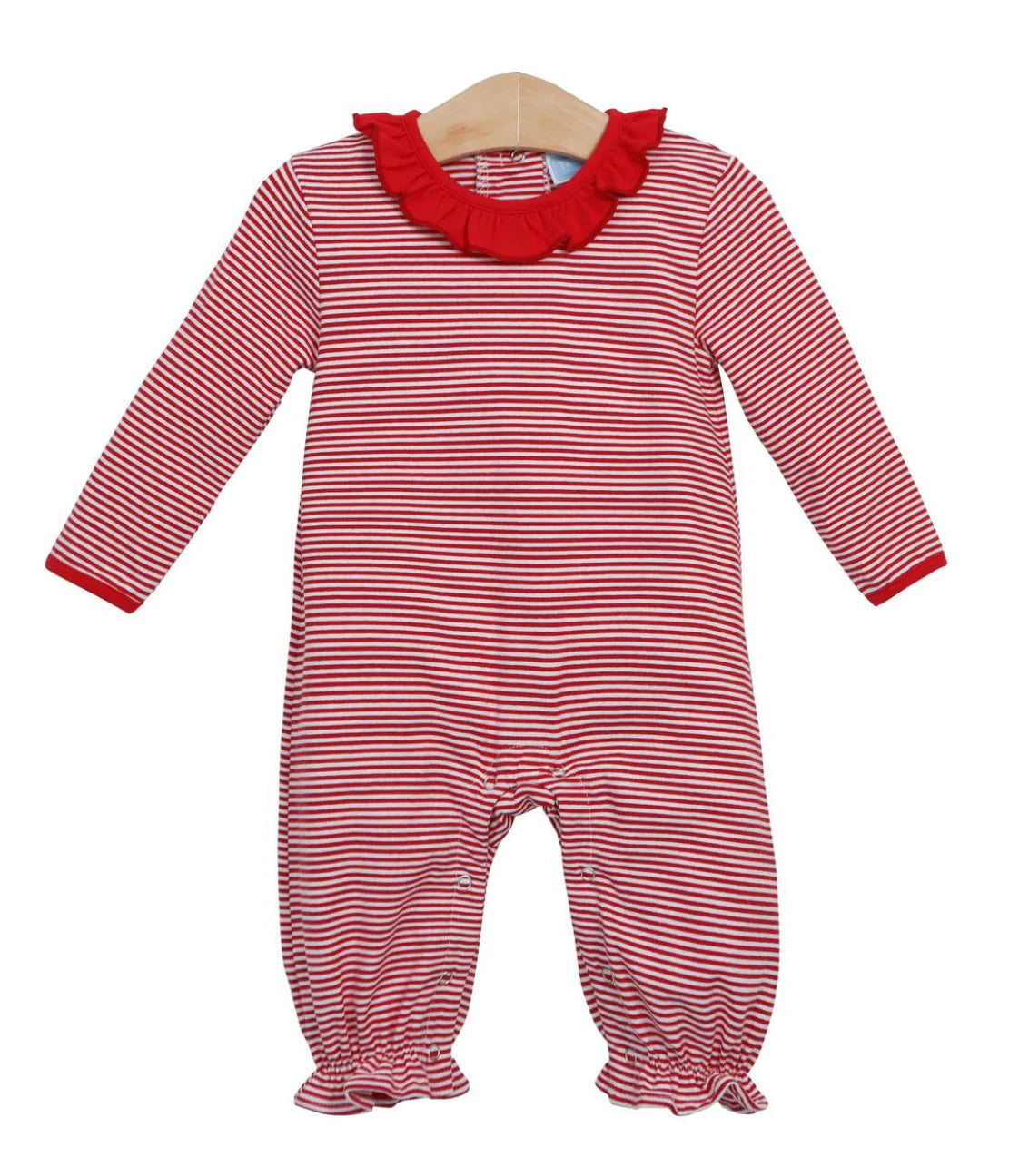 LIBBY LS ROMPER RED STRIPE