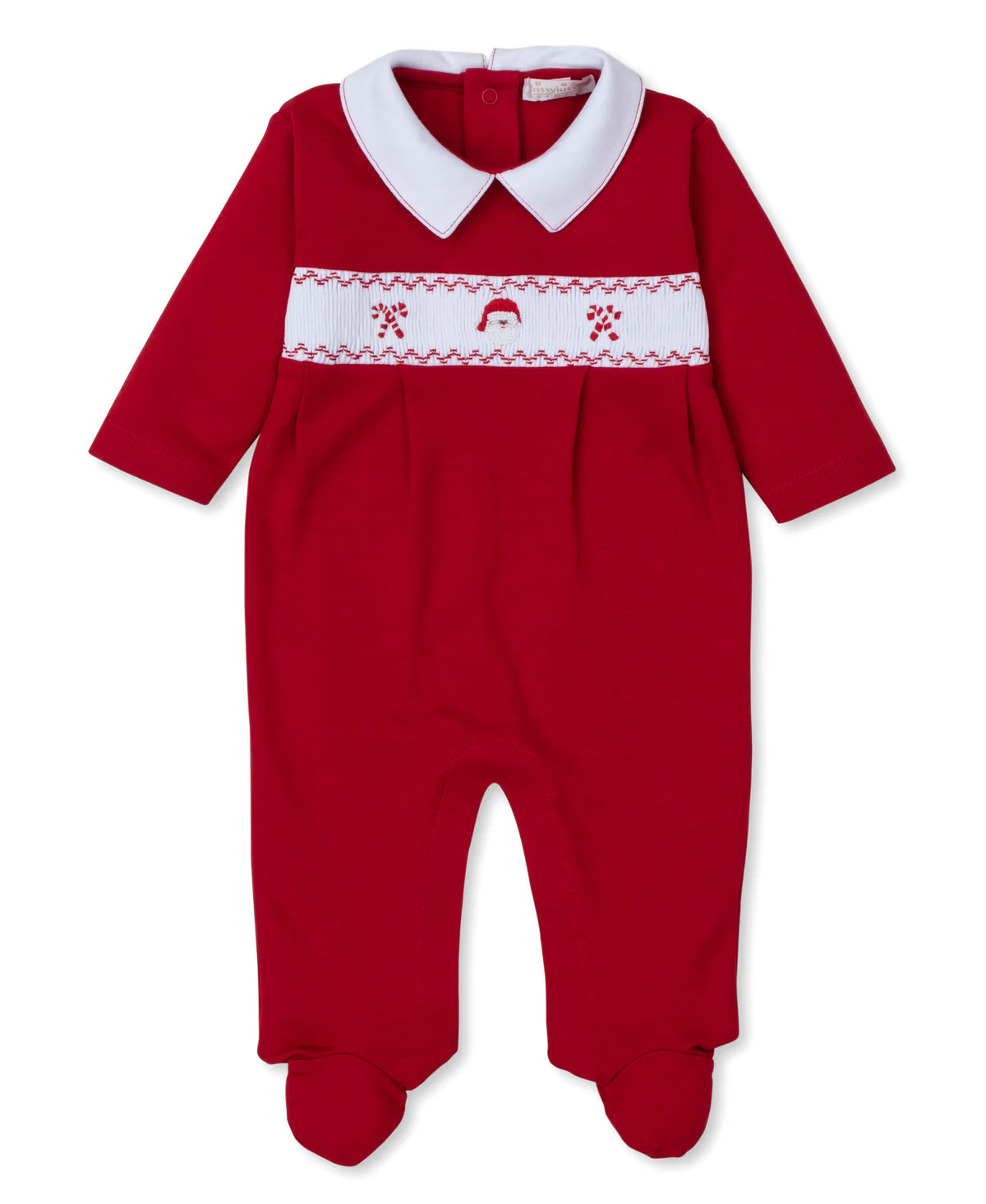 RED SANTA SMOCKED FOOTIE