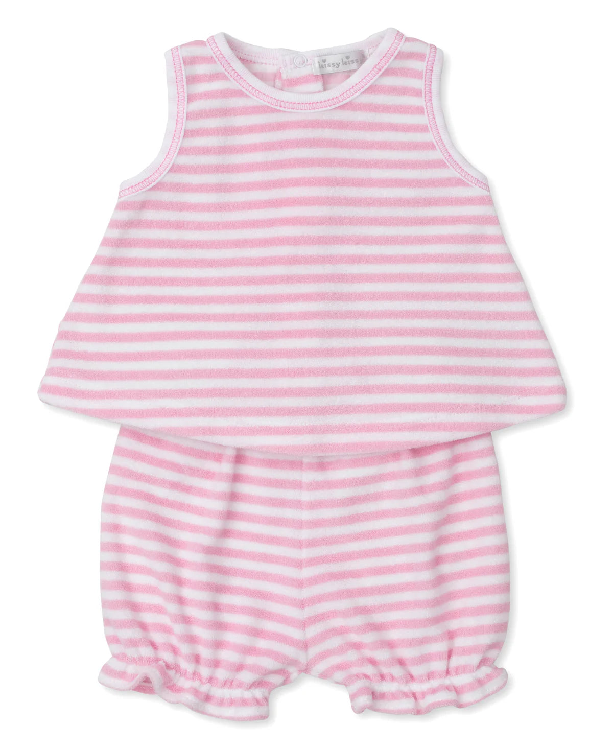 PINK STRIPE TERRY SUNSUIT SET