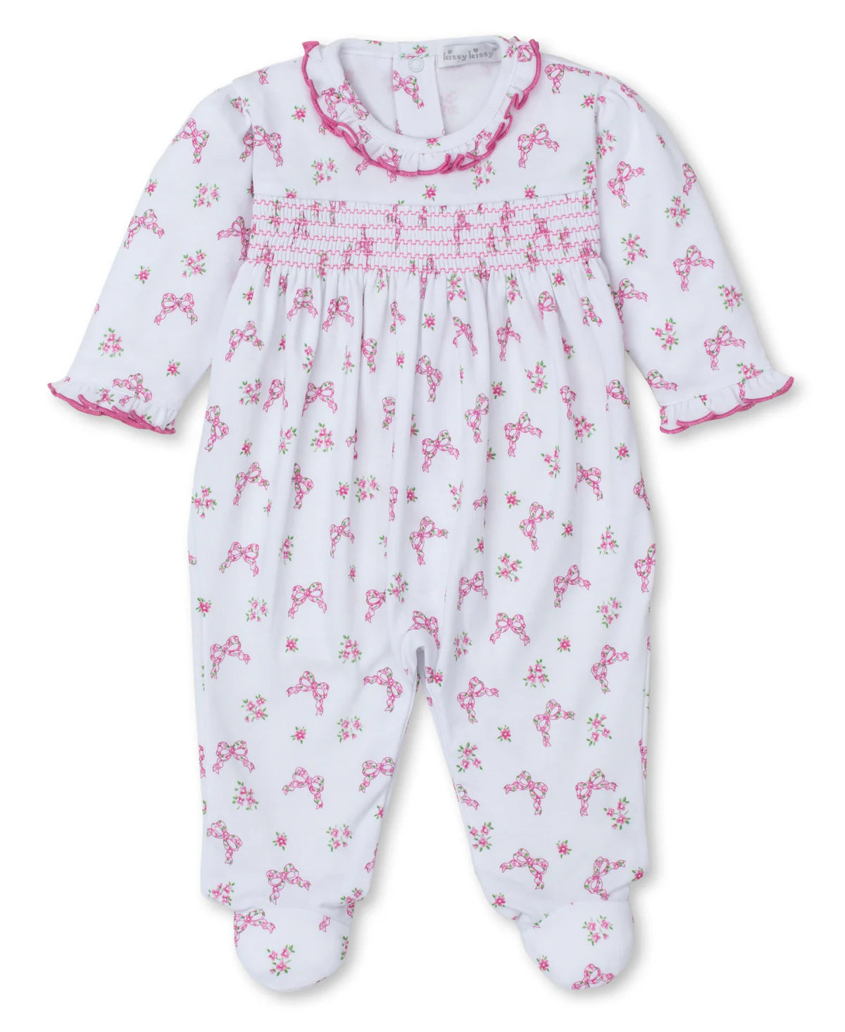 BLOOMING BOWS SMOCKED FOOTIE