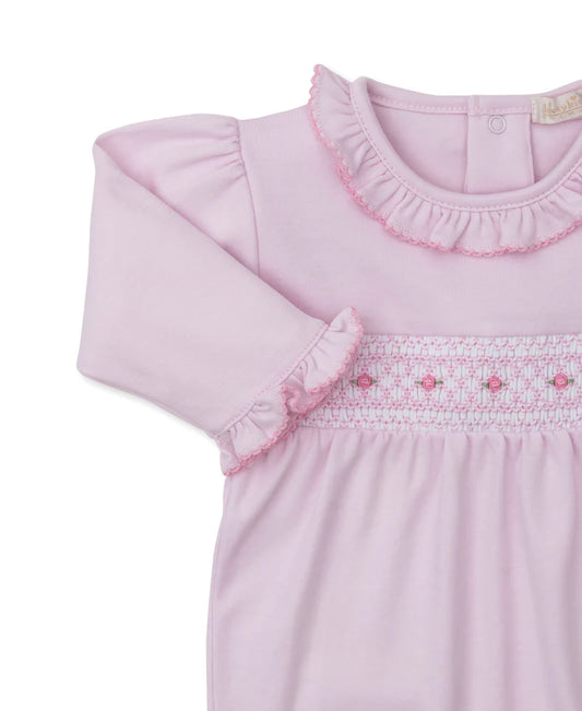 PINK SMOCKED FOOTIE