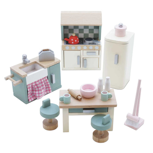 WOODEN DOLLHOUSE KITCHEN