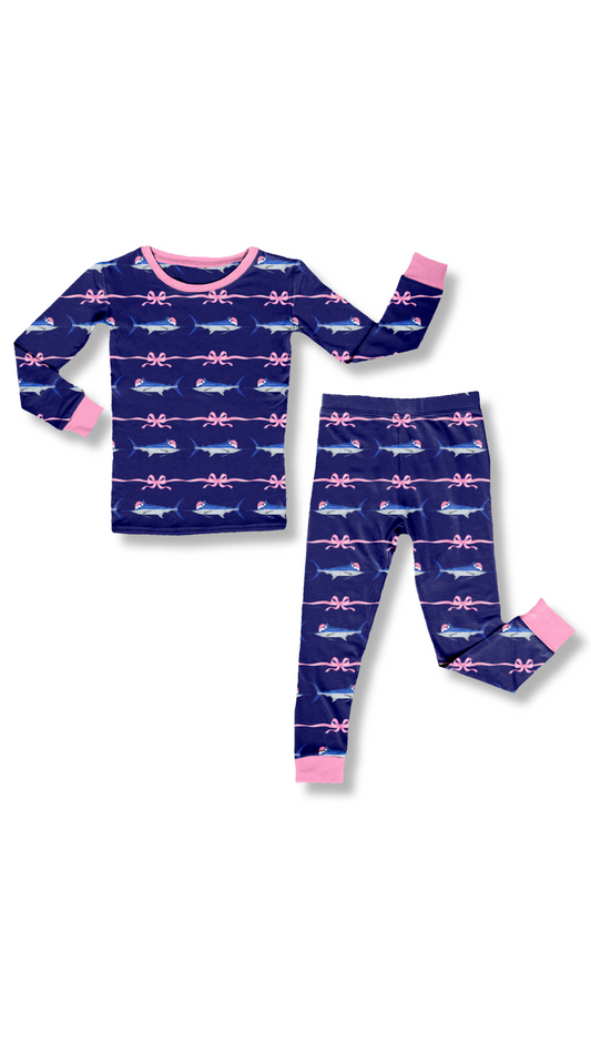 *PRE-ORDER* PINK MERRY MARLIN LS PANT SET