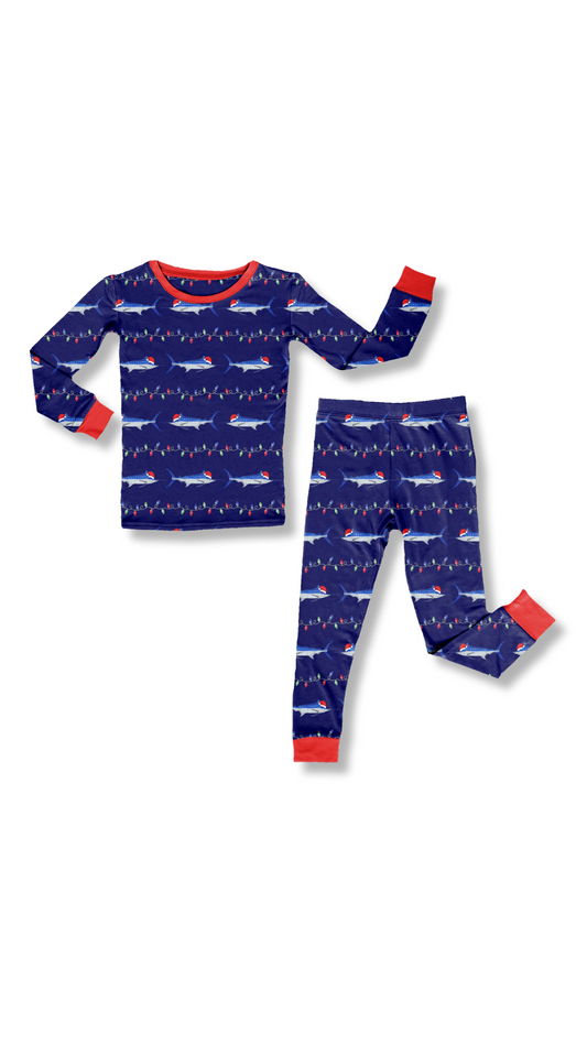 *PRE-ORDER* LS PANT SET MERRY MARLIN RED