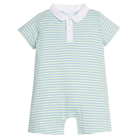 GREENVIEW STRIPE PETER PAN POLO ROMPER