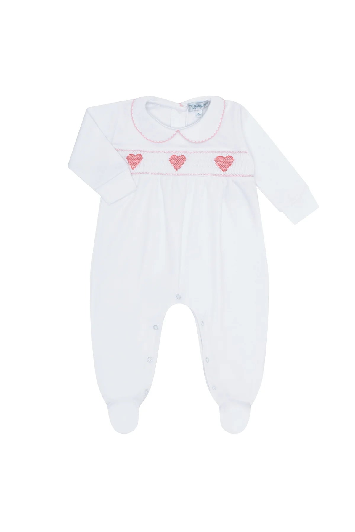 HEART SMOCKED FOOTIE