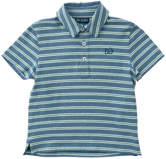 TOO COOL POLO BLUE FROSTY SPRUCE STRIPE