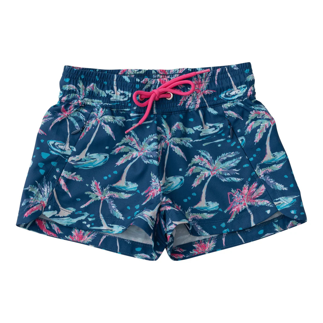 BEACH CRUISER SHORT NAVY PALM PRINT