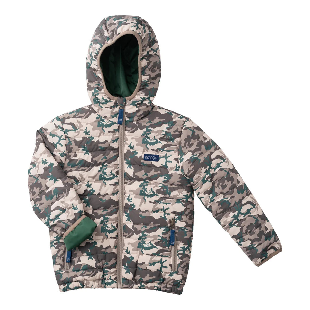 BOYS CAMO PUFFER JACKET