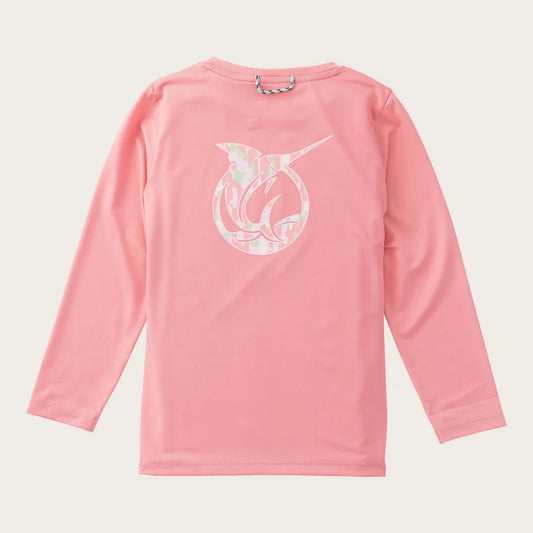 GIRLS PERF LS GERANIUM PINK LOGO
