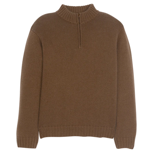 QUARTER ZIP BROWN