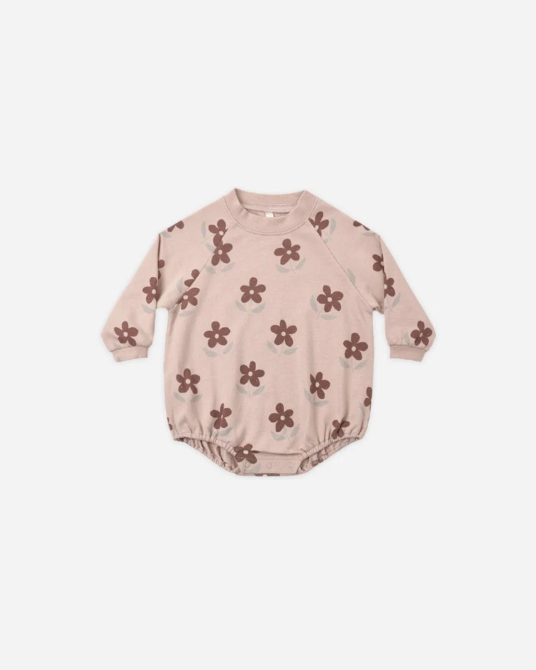 CREW NECK ROMPER PINK DAISIES