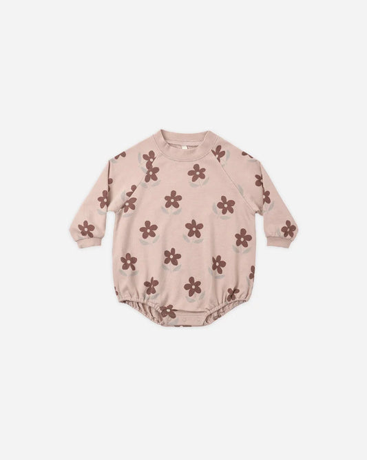 CREW NECK ROMPER PINK DAISIES