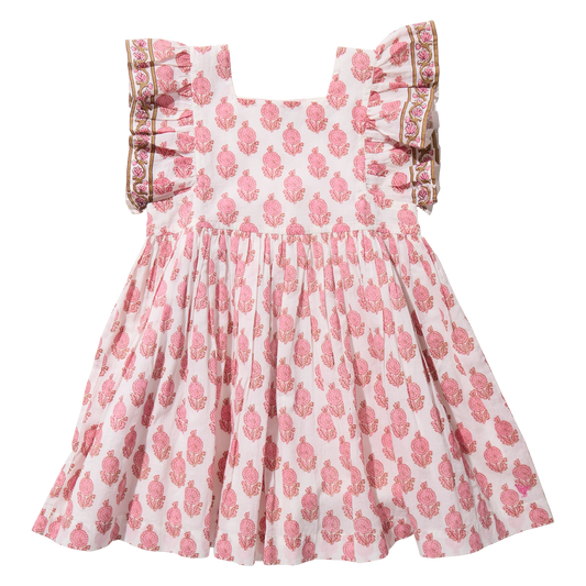 PINK DAHLIA FLORAL DRESS