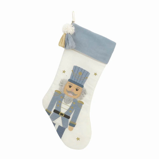 TASSEL NUTCRACKER STOCKING BLUE