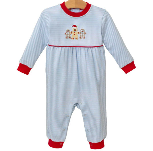 BLUE GINGERBREAD ROMPER