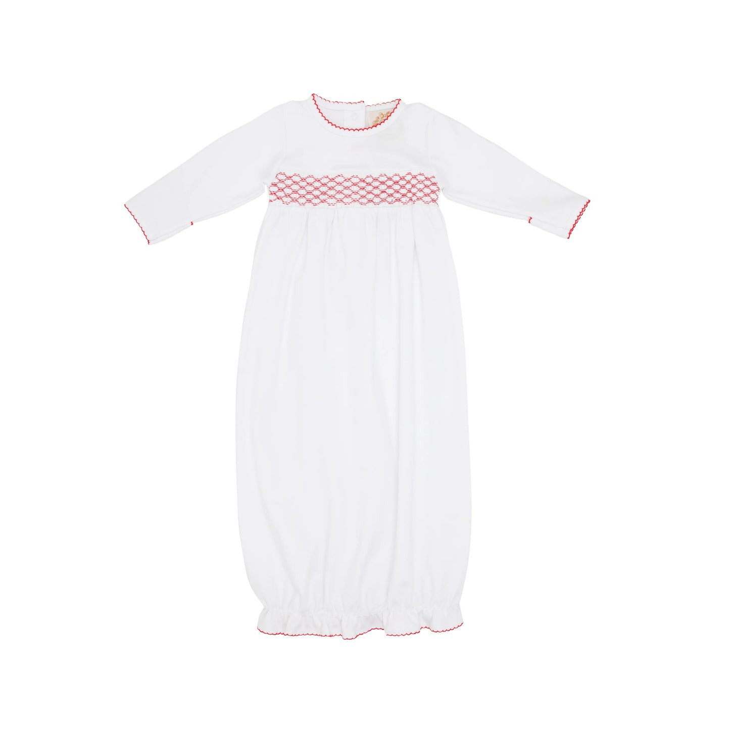 SWEETLY SMOCKED GOWN BOY RED