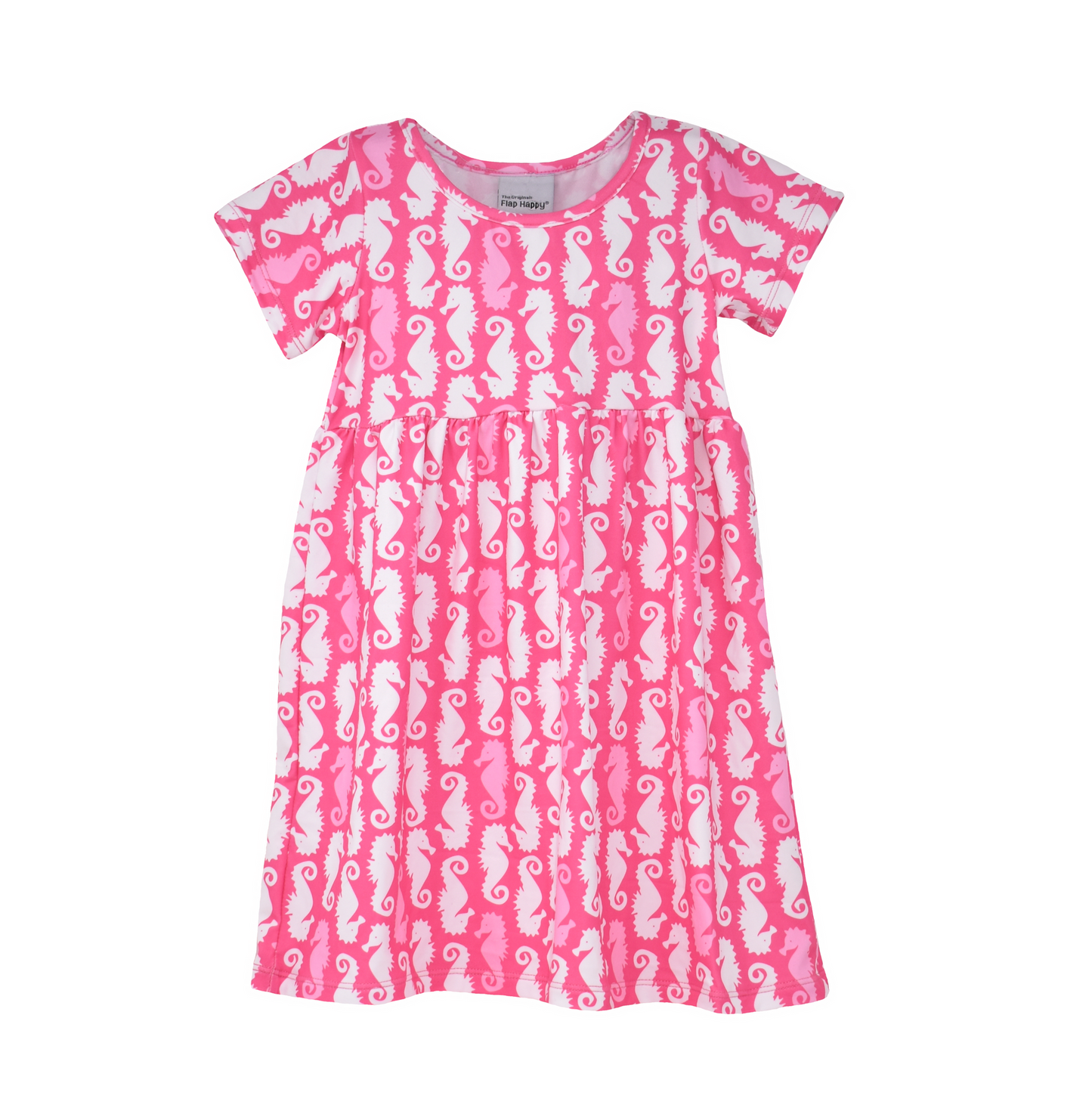 LAYLA SS TEE DRESS HAPPY PINK SEAHORSES