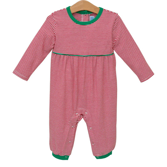 BENNETT ROMPER RED STRIPE/GREEN