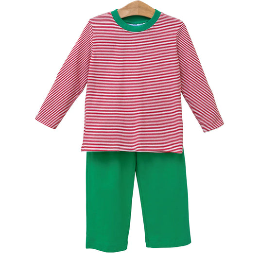 MILLER PANT SET RED STRIPE/GREEN