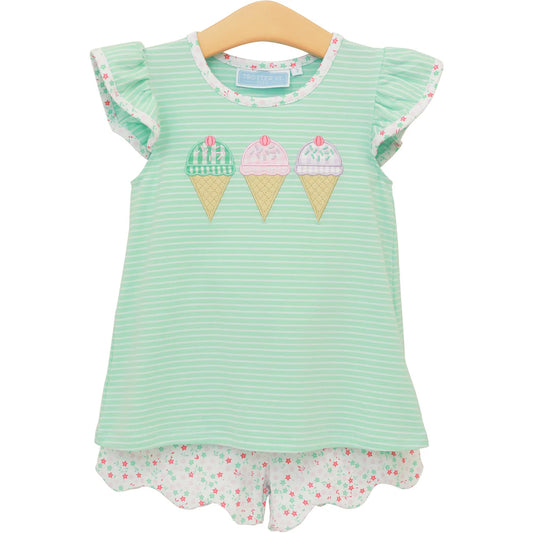 TRIPLE SCOOP RUFFLE SHORT SET