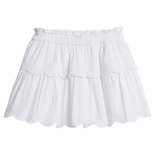 TWO TIERED SKORT WHITE SEERSUCKER