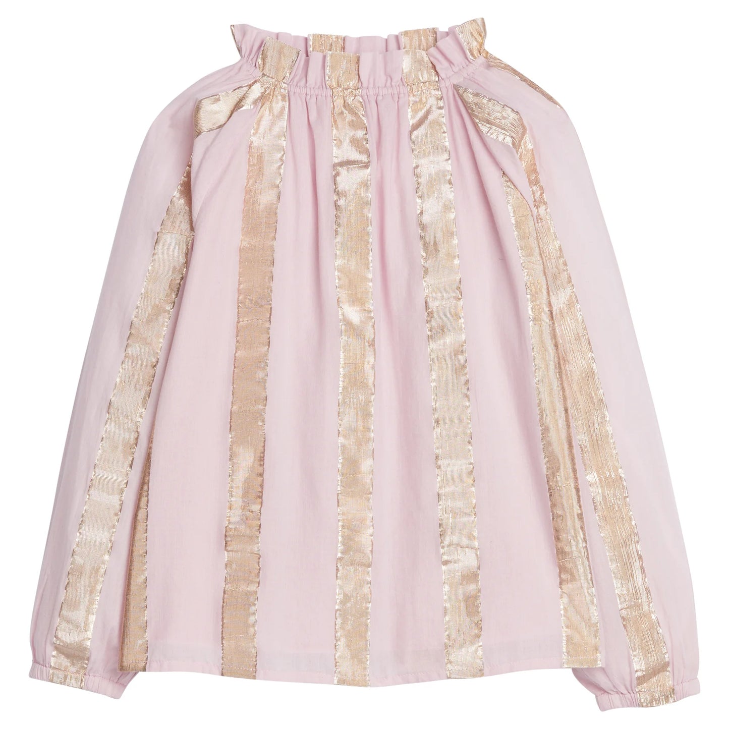 TORY TOP PINK METALLIC STRIPE