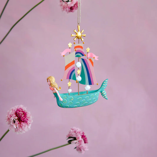 MAGICAL MERMAID SHIP ORNAMENT 5.5"