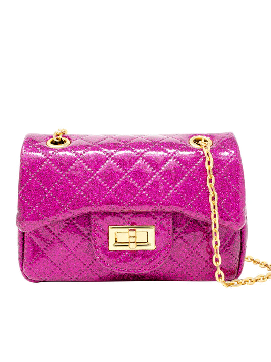 CLASSIC QUILTED SPARKLE BAG PINK