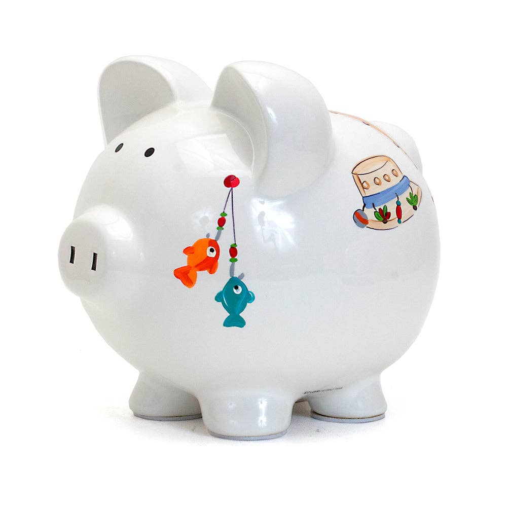 Gone Fishing Large Piggy Bank
